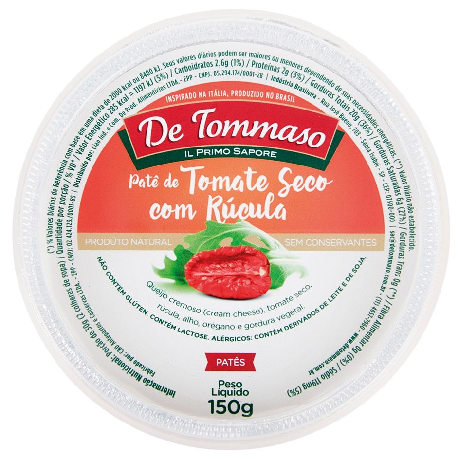 Patê de Tomate Seco com Rúcula DeTommaso 150g