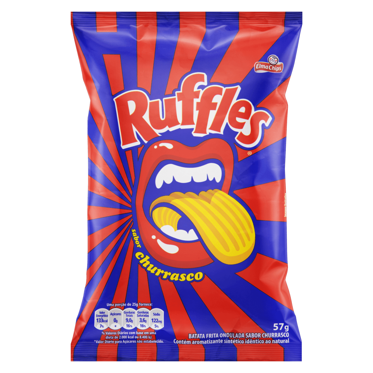 Batata Frita Ondulada Churrasco Ruffles 57g | Compre online e receba em ...