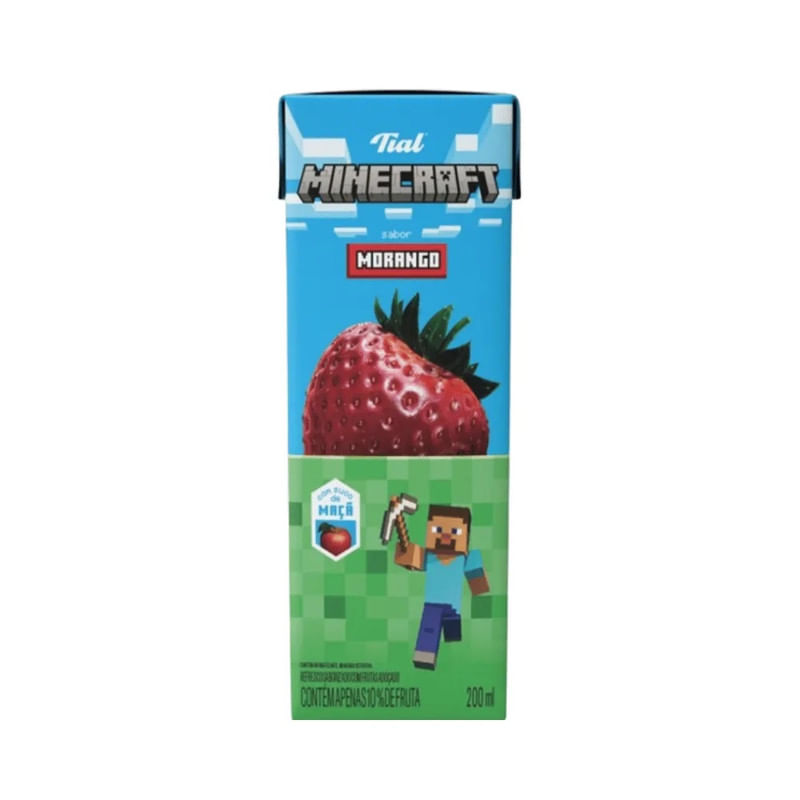Refresco sabor Morango Minecraft Tial 200ml | Boa Supermercados