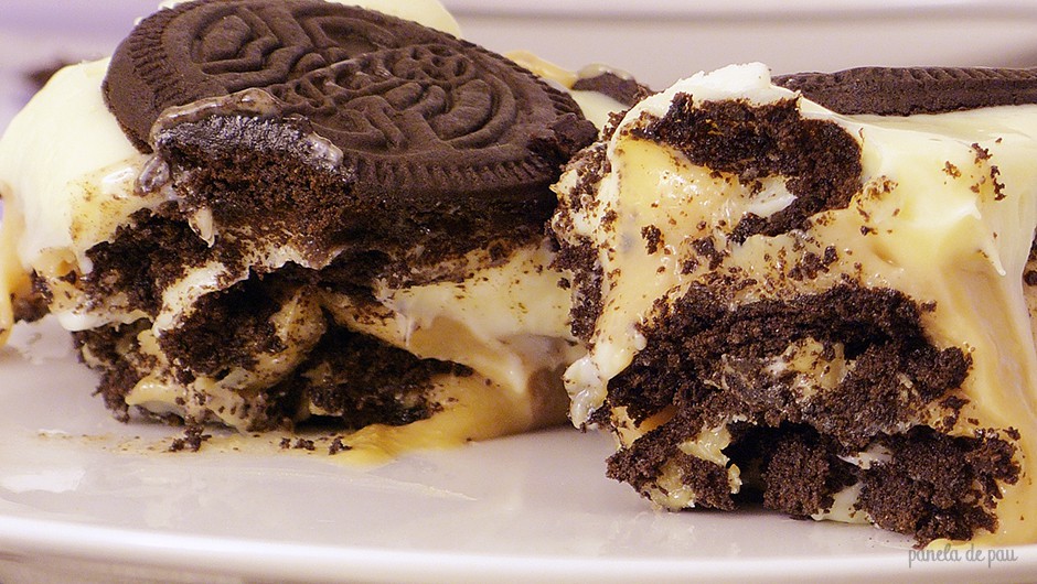 Pavê de chocolate branco com Negresco